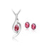 Linda Crystal Jewelry Set-Jewelry Sets-Kirijewels.com-rose red-Kirijewels.com