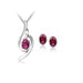 Linda Crystal Jewelry Set-Jewelry Sets-Kirijewels.com-purple red-Kirijewels.com