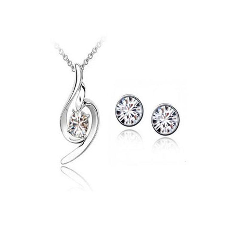 Linda Crystal Jewelry Set-Jewelry Sets-Kirijewels.com-white-Kirijewels.com