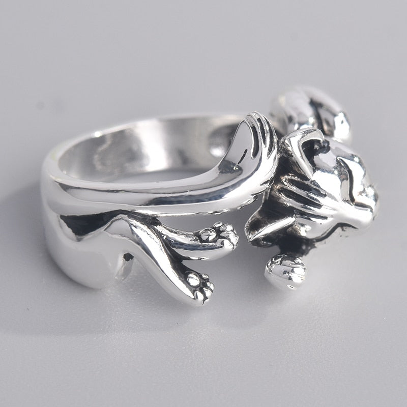 Exquisite Cubic Zirconia Cat Adjustable Wedding Ring