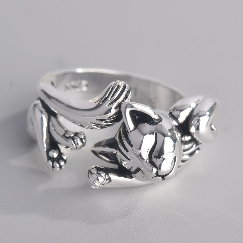 Exquisite Cubic Zirconia Cat Adjustable Wedding Ring