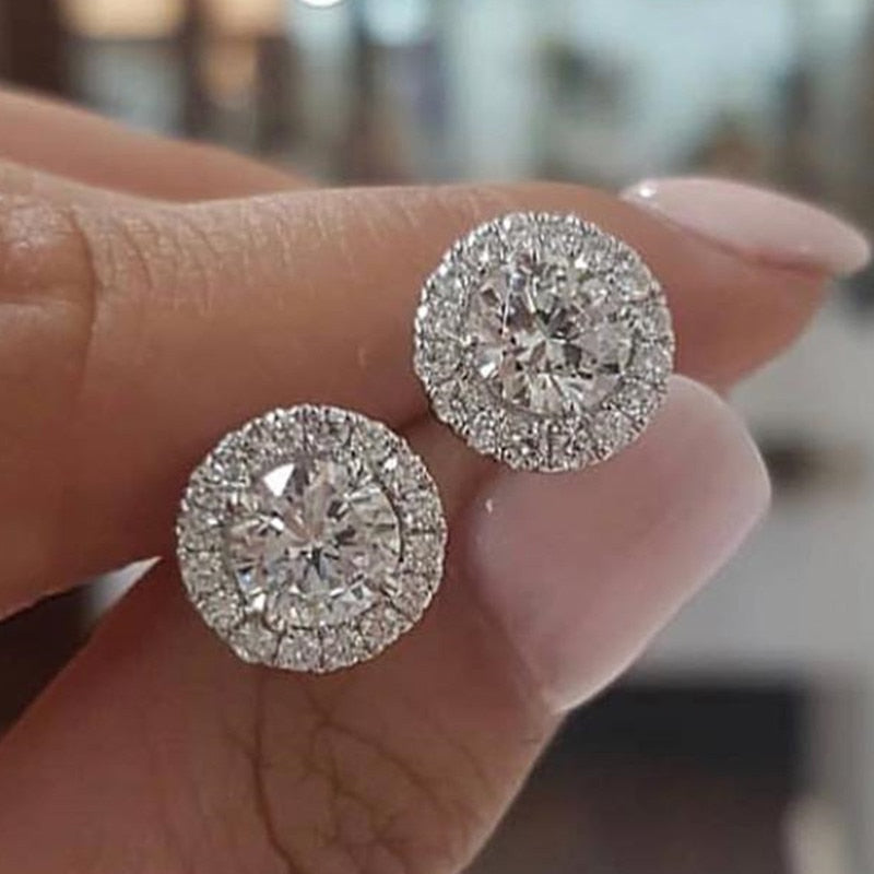 Vintage Crystal Zircon Stone Wedding Earrings