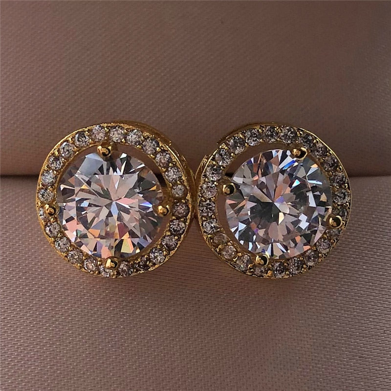Vintage Crystal Zircon Stone Wedding Earrings
