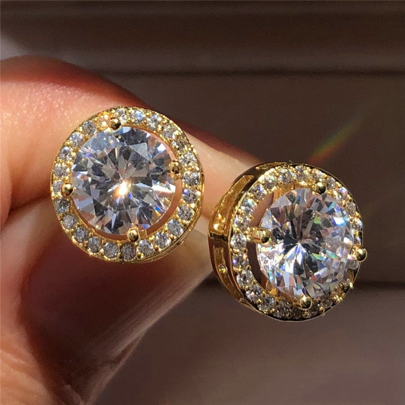Vintage Crystal Zircon Stone Wedding Earrings