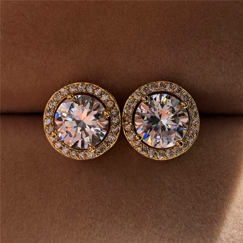 Vintage Crystal Zircon Stone Wedding Earrings