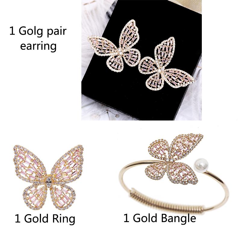 Cubic Zirconia Pearl Butterfly Jewelry Set - Kirijewels.com