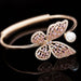 Cubic Zirconia Pearl Butterfly Jewelry Set - Kirijewels.com