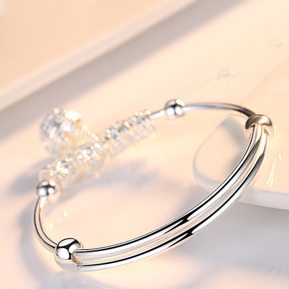 Hollow 925 Sterling Silver Adjustable Bell Ball Bracelet