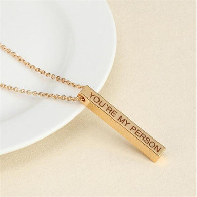 Personalized Engraving Square Bar Necklace - Kirijewels.com