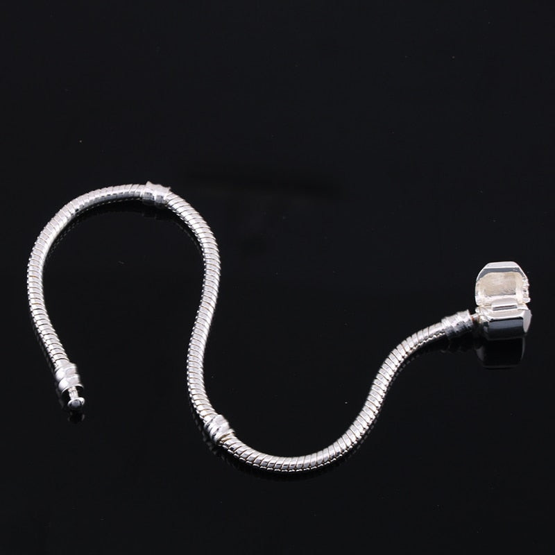 Beads Original 925 Sterling Silver Snake Chain Bracelet