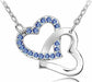 Free Austrian Crystal Zircon Double Heart Necklace-Pendant Necklaces-Kirijewels.com-darkblue-Kirijewels.com