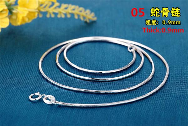 New Elegant Sterling Silver 925 Snake Chain Necklace-Necklaces & Pendants-Kirijewels.com-05-Silver-Kirijewels.com