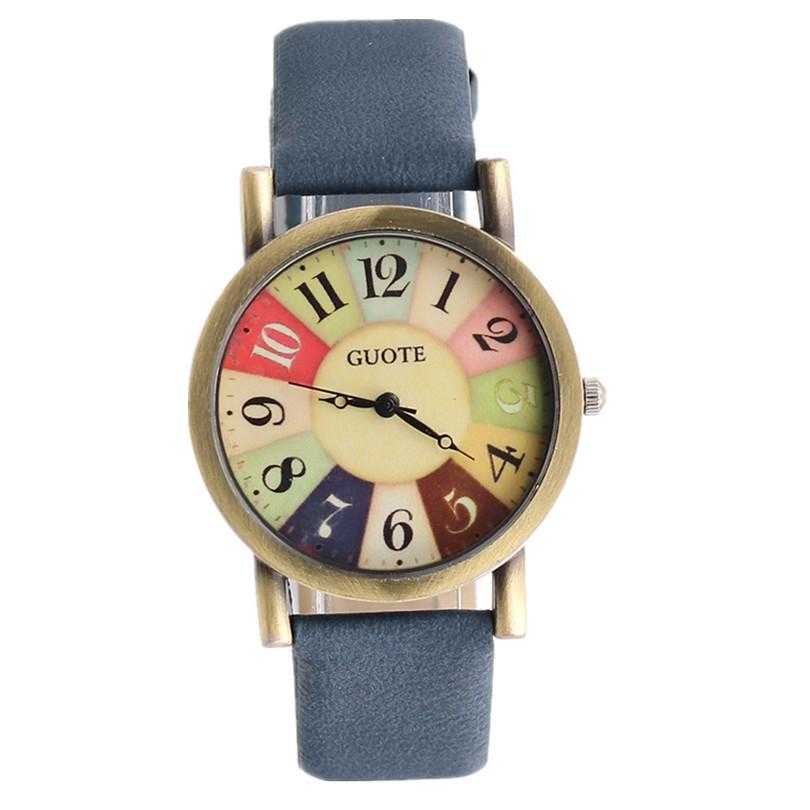 Elegant Leather Strap Rainbow Watch-Women's Watches-Kirijewels.com-Blue-Kirijewels.com