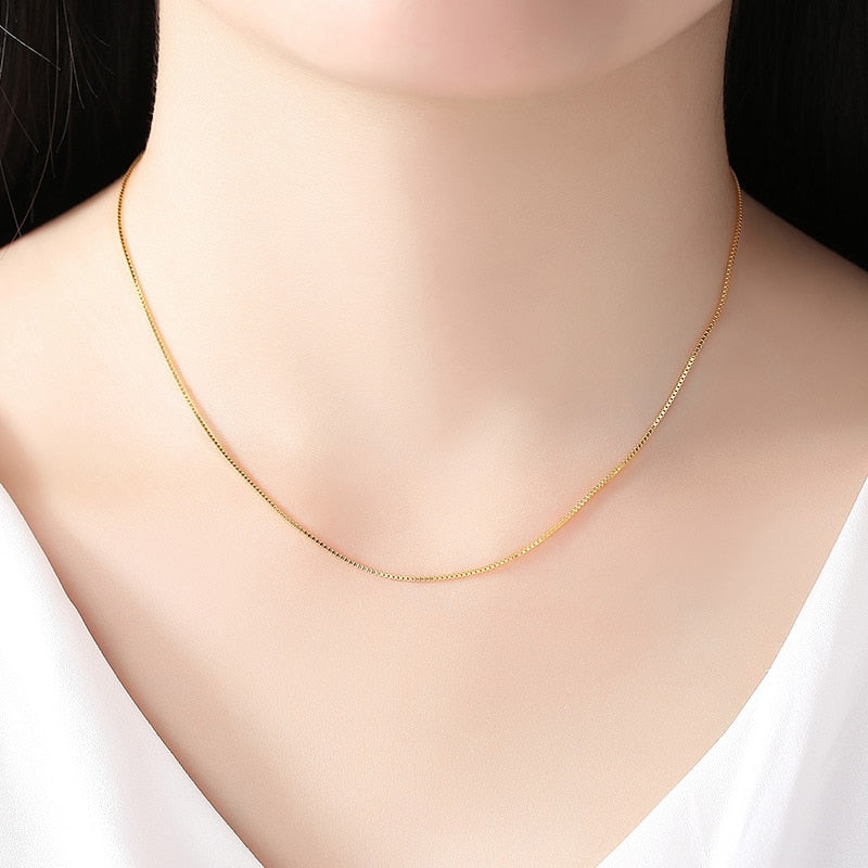 Emma Genuine 14k Gold Water Wave Snake Chain Necklace