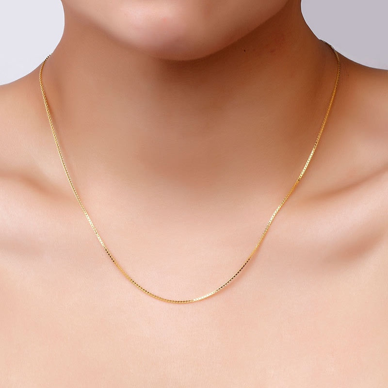 Emma Genuine 14k Gold Water Wave Snake Chain Necklace
