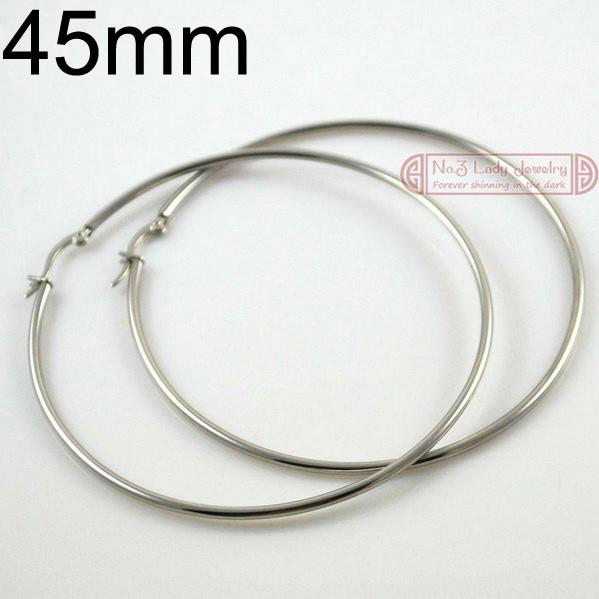 Meagan Stainless Steel Hoop Earrings-Hoop Earrings-Kirijewels.com-silver color 45mm-Kirijewels.com