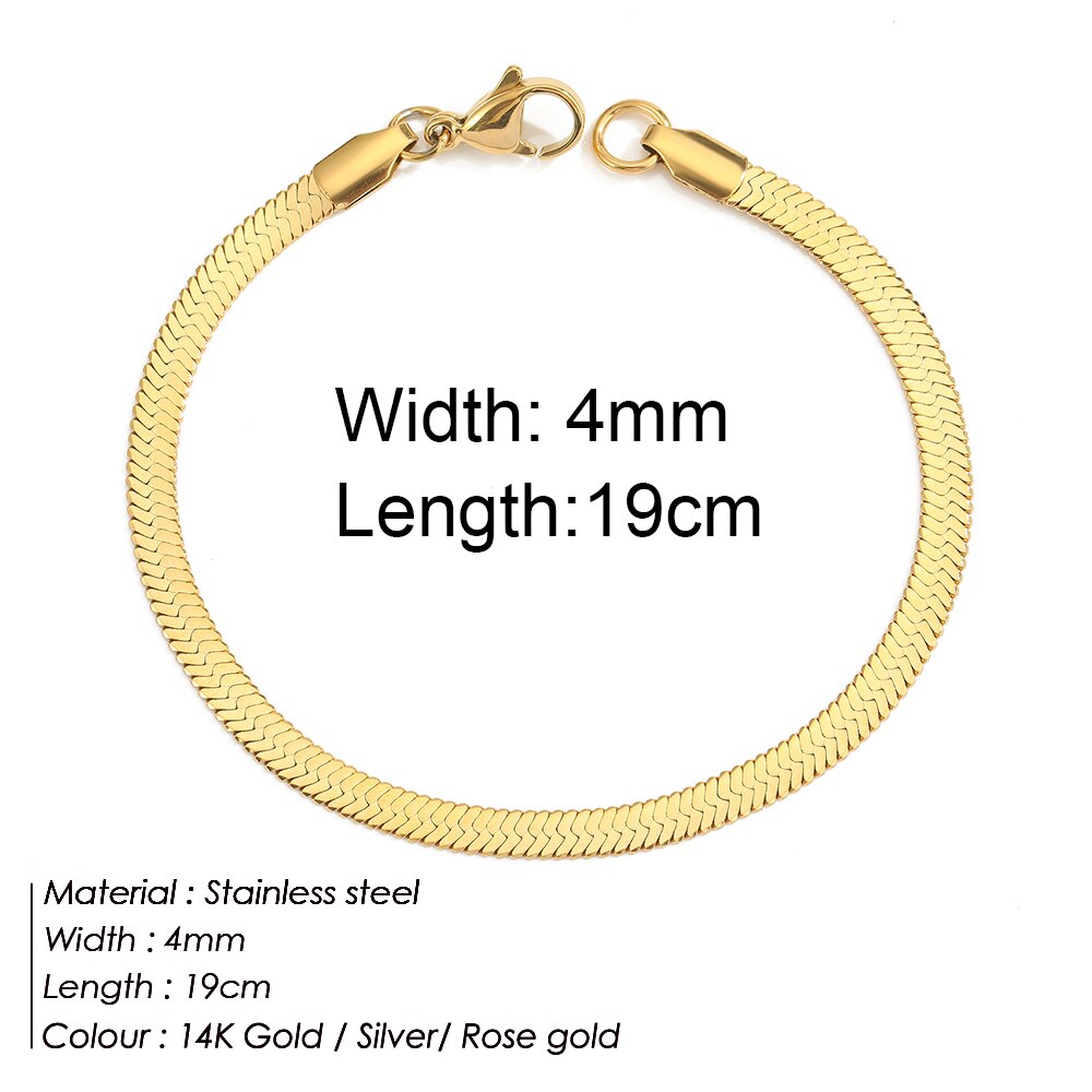 Stainless Steel Twist Chain Charm Bracelet