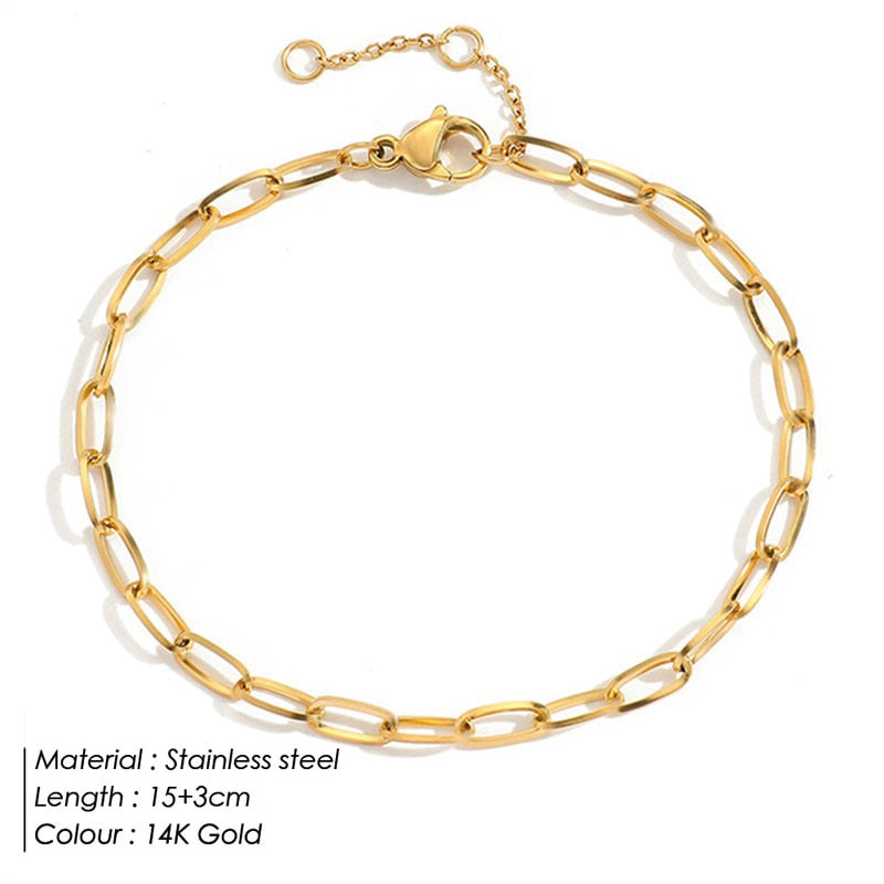 Stainless Steel Twist Chain Charm Bracelet