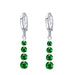 Long Crystal Rhinestone Pendant Drop Earrings-Drop Earrings-Kirijewels.com-Silver Green 26K200-Kirijewels.com