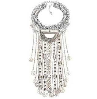 Vintage Crystal Maxi Choker Necklace-Chain Necklaces-Kirijewels.com-6-silver-Kirijewels.com