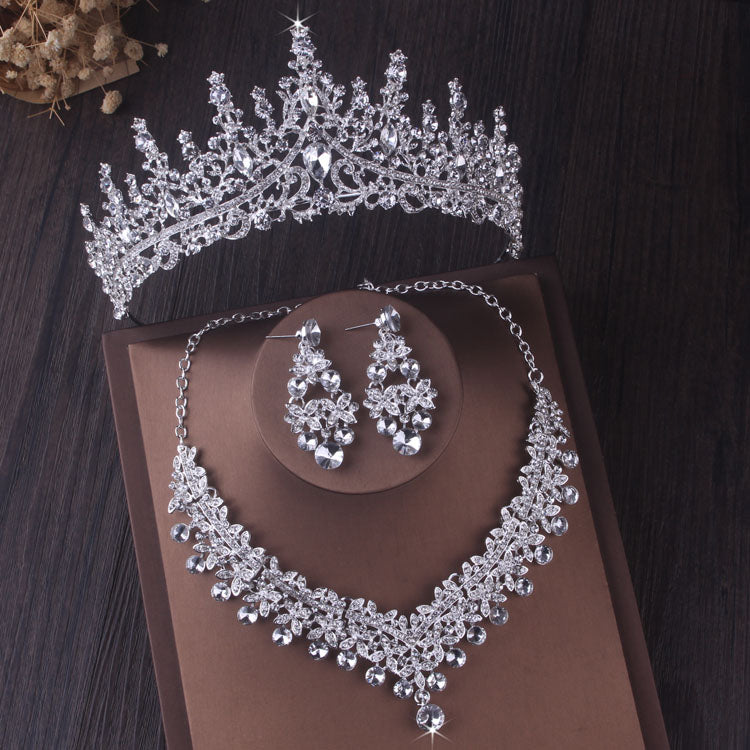 Noble Crown Crystal Wedding Jewelry Set