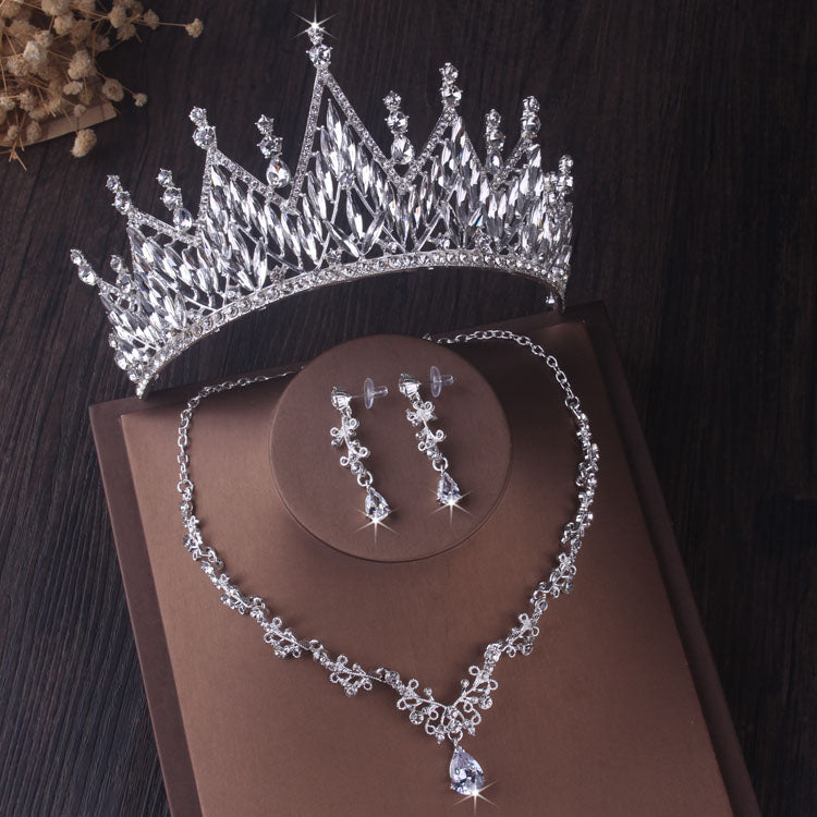 Noble Crown Crystal Wedding Jewelry Set
