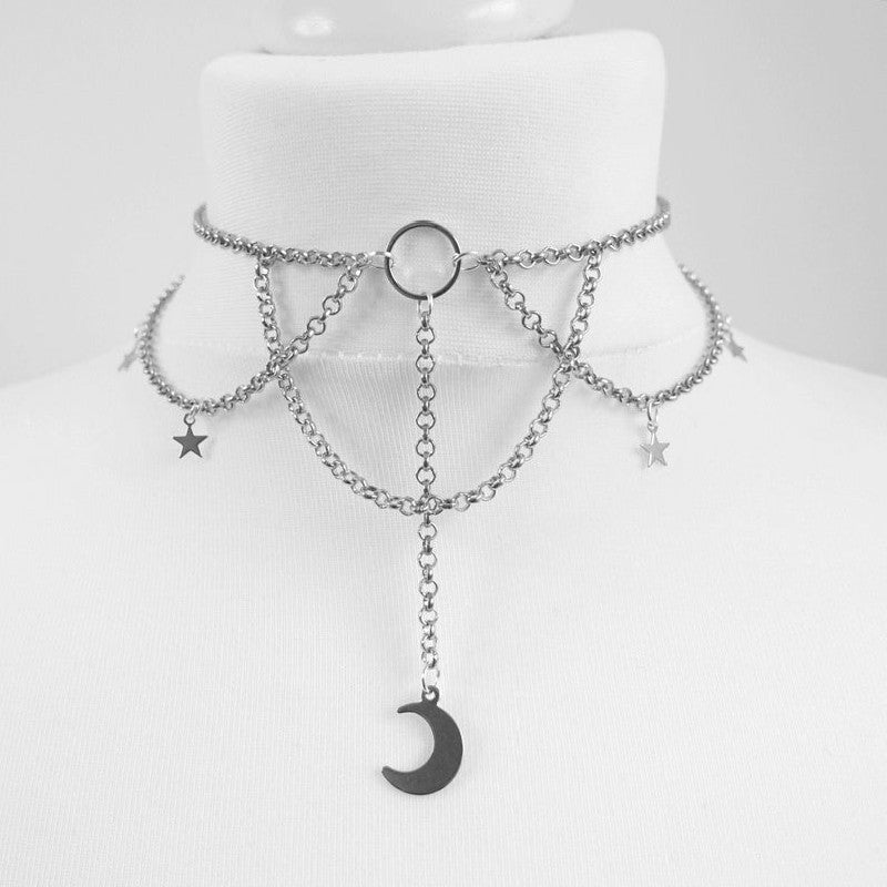 Chain Stainless Steel Layering Necklace | Gothic Statement Jewellery –  Mysticum Luna
