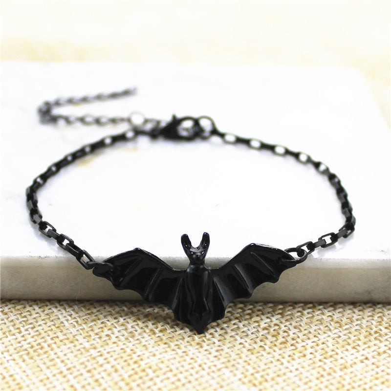 Gothic Adjustable Black Bat Ring