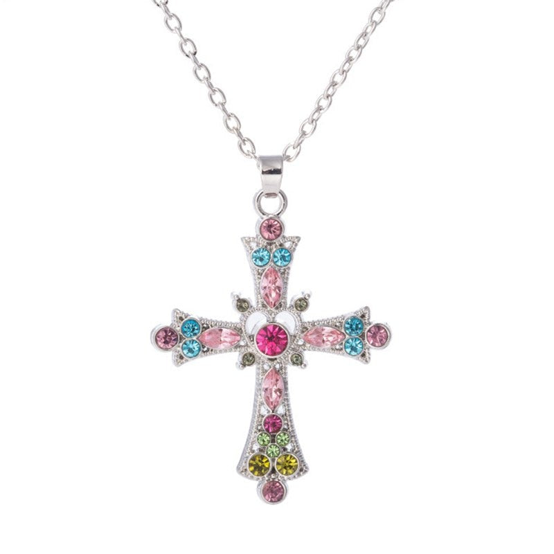 Gothic Grunge Heart Cross Necklace