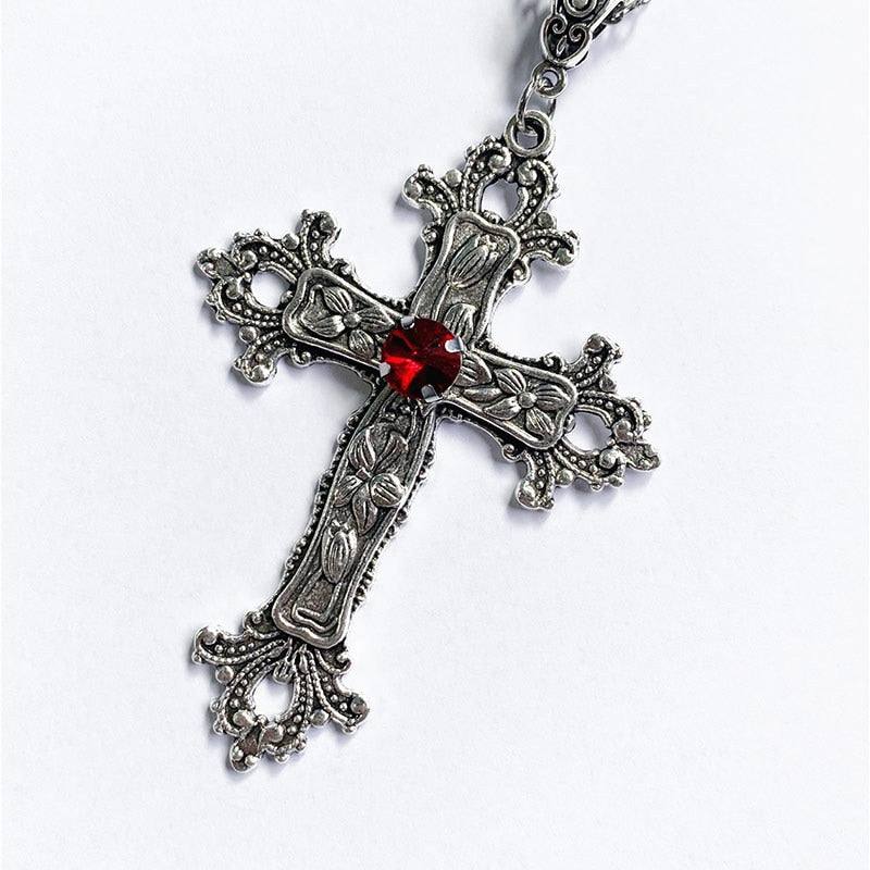 Gothic Grunge Heart Cross Necklace — Kirijewels.com