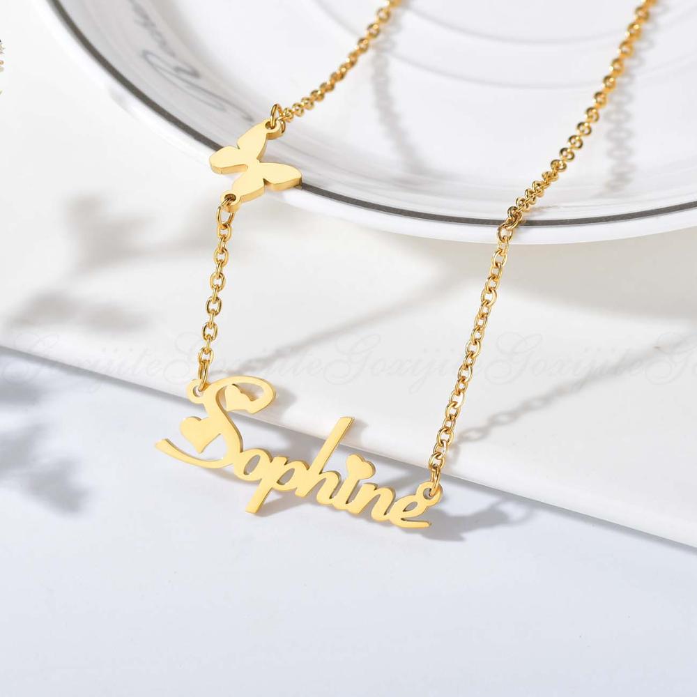 Personalized Stainless Steel Name Butterfly Necklace