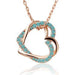Austrian Crystal Double Heart Necklace-Necklace-Kirijewels.com-Gold Green-Kirijewels.com