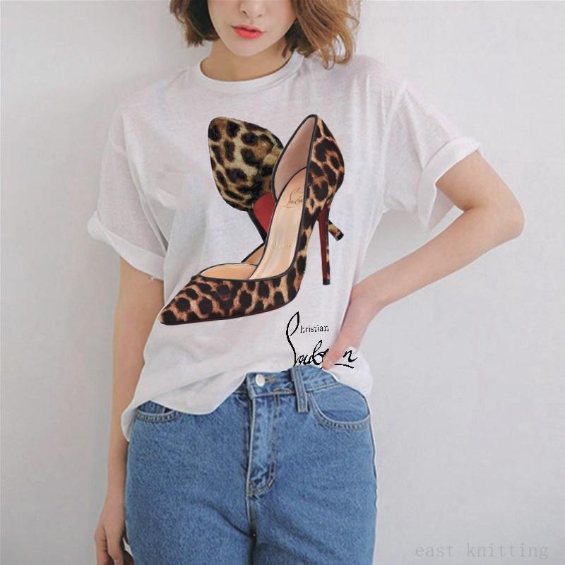 Leopard High-heeled Shoe T-shirt - Kirijewels.com