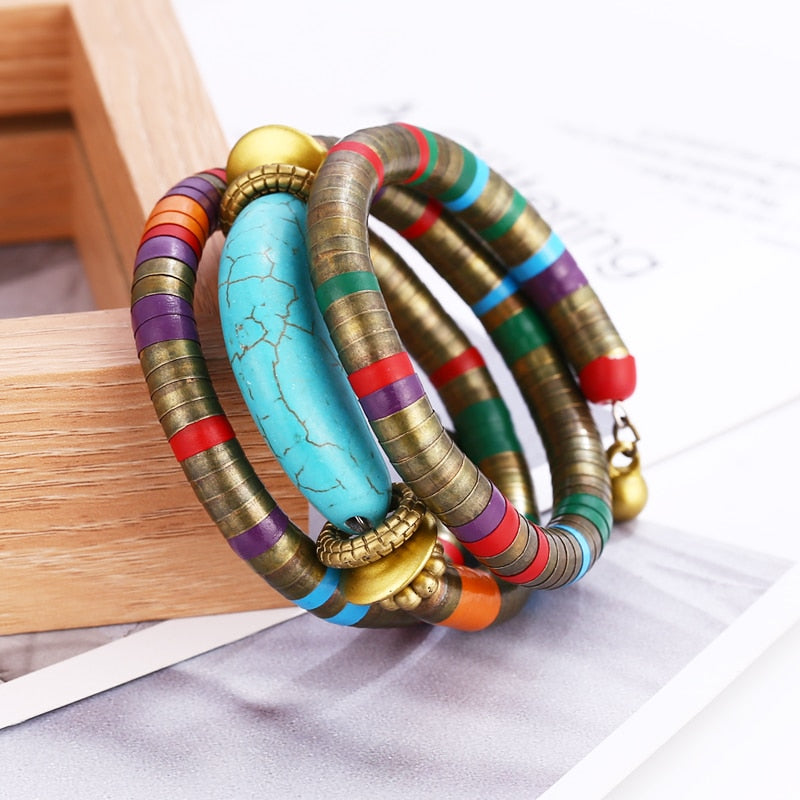 Multilayer Natural Stone Snake Bracelet