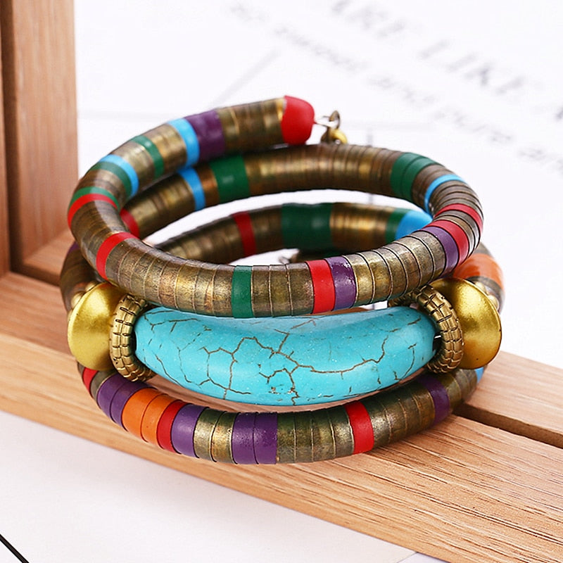 Multilayer Natural Stone Snake Bracelet