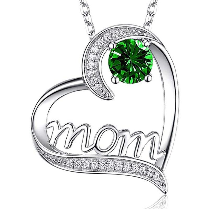Personalized Letter Heart Crystal Mother Necklace - Kirijewels.com