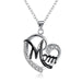 Personalized Letter Heart Crystal Mother Necklace - Kirijewels.com