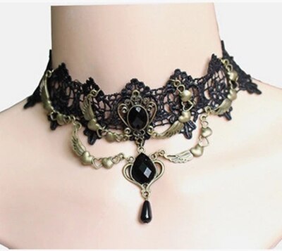 Victoria Water Drop Gothic Choker Necklace