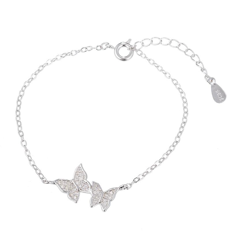 Sterling Silver Butterfly Heart Wing Bracelet | Jewellerybox.co.uk