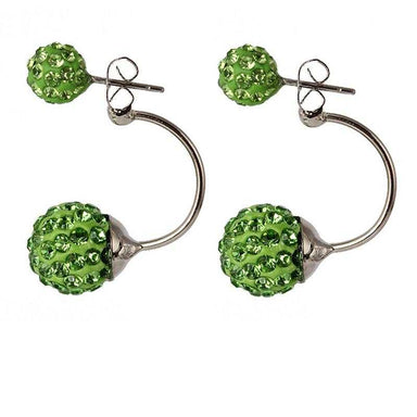 Shamballa Stud Earrings-earrings-Kirijewels.com-Green E1752-Kirijewels.com