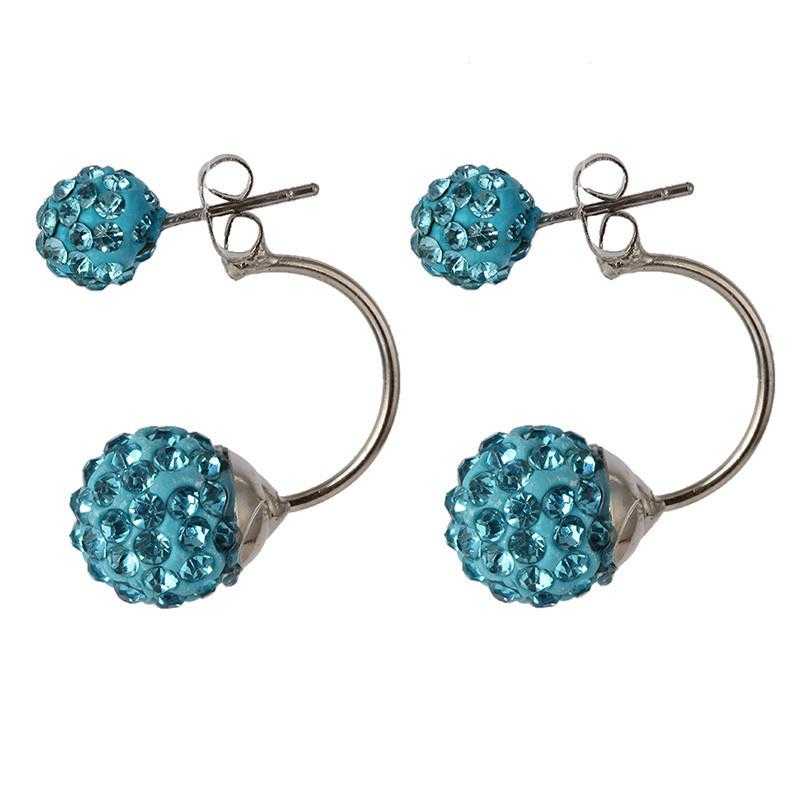 Shamballa Stud Earrings-earrings-Kirijewels.com-light blue E1756-Kirijewels.com