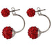 Free Shamballa Stud Earrings-earrings-Kirijewels.com-E1759-Red-Kirijewels.com