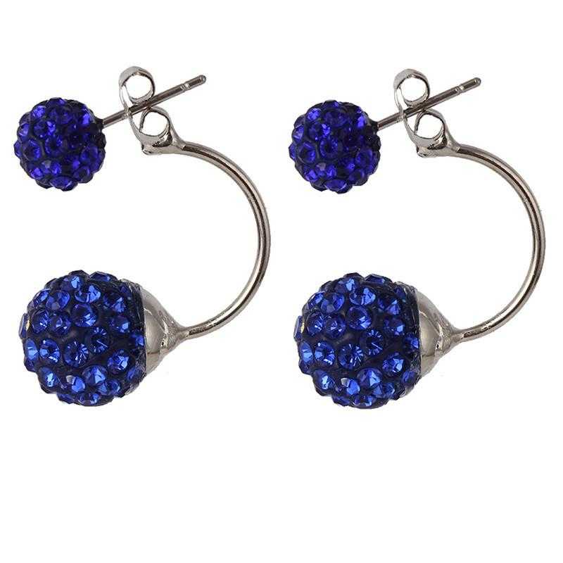 Free Shamballa Stud Earrings-earrings-Kirijewels.com-E1760-Dark Blue-Kirijewels.com