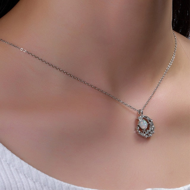 Moonstone Cocktail Floral Necklace