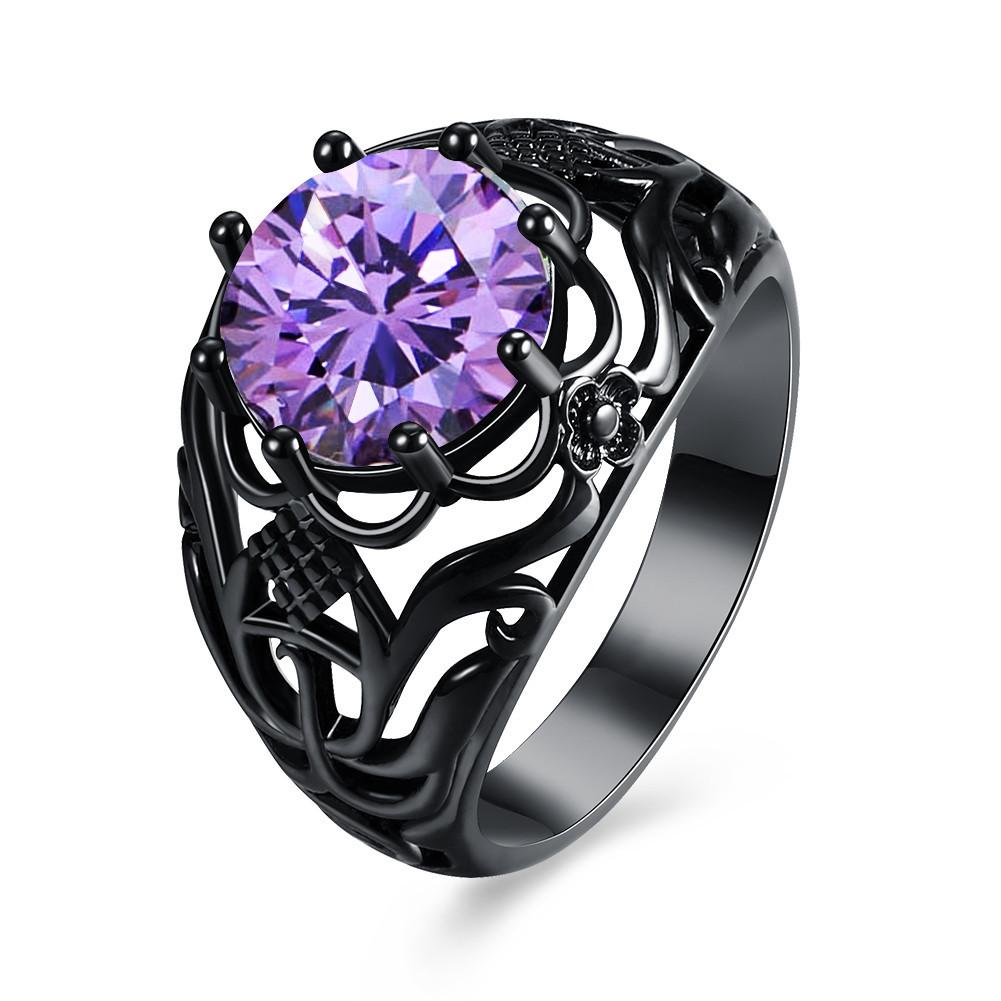 FREE Luxury Vintage Black Zirconia Ring-Rings-Kirijewels.com-6-Purple-Kirijewels.com