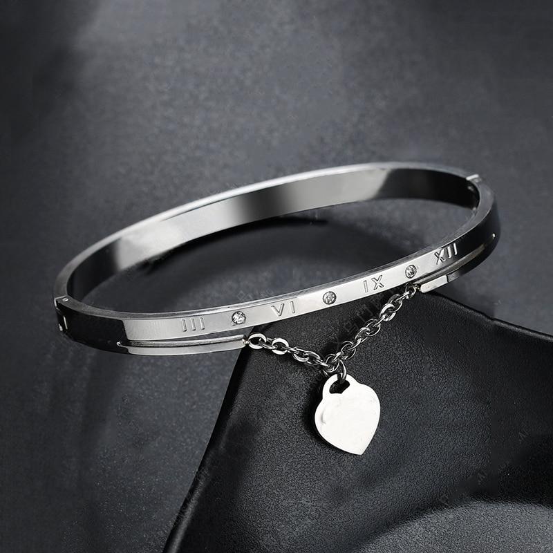 Rolo Chain Stainless Steel Love Bracelet - Kirijewels.com