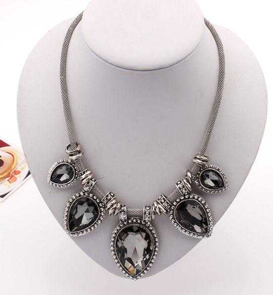 Luxury Shining Charm Crystal Necklace-Choker Necklaces-Kirijewels.com-Grey-Kirijewels.com