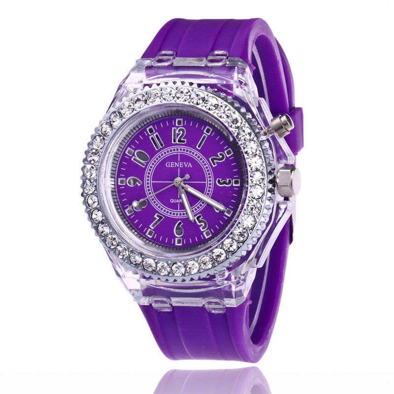 Geneva Relogio Feminino LED Silicone Wrist Watch