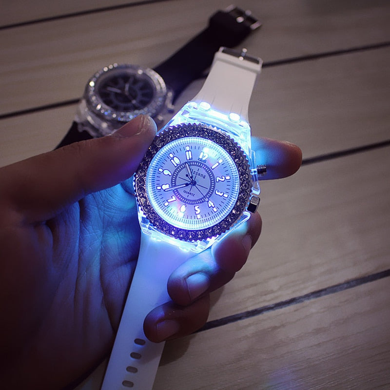 Glow In The Dark Geneva Silicone Wrist Watch