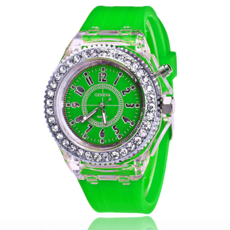 Geneva Relogio Feminino LED Silicone Wrist Watch